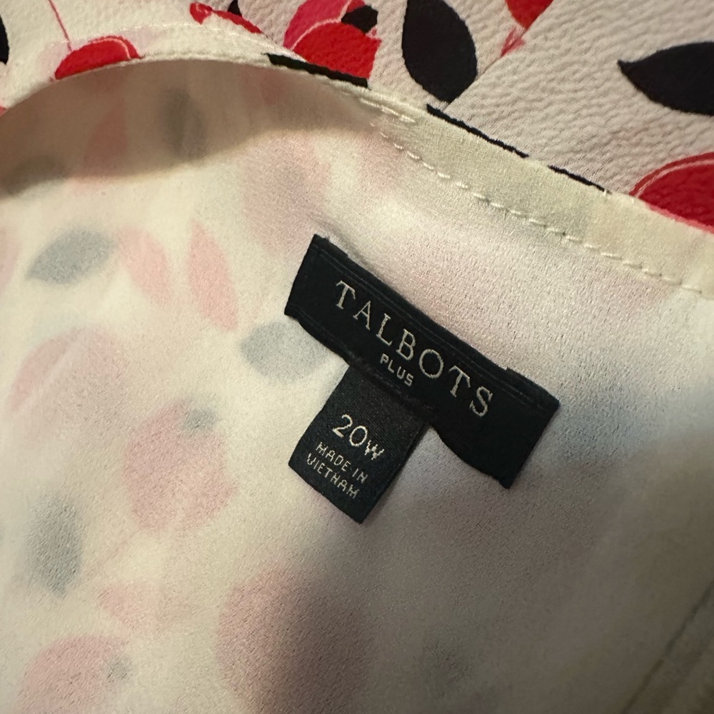 Talbots Cascade Tulip Print Faux Wrap Dress Size 20 - Picture 4 of 5